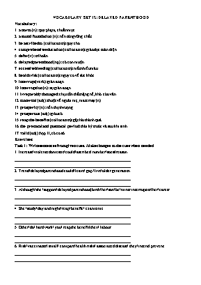 Luyện thi IELTS - Vocabulary set 12 Delayed parenthood